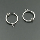20PCS Brass Round Spring Earrings Clips for No Earrings Hole