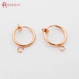 20PCS Brass Round Spring Earrings Clips for No Earrings Hole