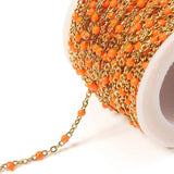 2 Meters Stainless Steel Chain with Colorful Enamel Beads for Jewelry Making