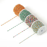 2 Meters Stainless Steel Chain with Colorful Enamel Beads for Jewelry Making