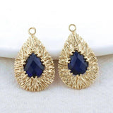 14K Brass Zircon Drop Pendants Jewelry Making Supplies