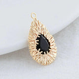 14K Brass Zircon Drop Pendants Jewelry Making Supplies