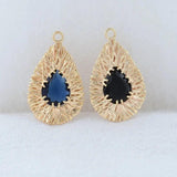 14K Brass Zircon Drop Pendants Jewelry Making Supplies