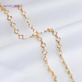 14K Plated Embossed O Shape Chain Rhombus Pattern Link Chains Bulk