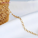 14K Plated Embossed O Shape Chain Rhombus Pattern Link Chains Bulk