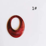 Acrylic Mixed Colors Eardrop Oval Charms 10pcs