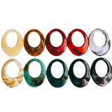Acrylic Mixed Colors Eardrop Oval Charms 10pcs