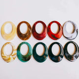 Acrylic Mixed Colors Eardrop Oval Charms 10pcs