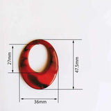 Acrylic Mixed Colors Eardrop Oval Charms 10pcs