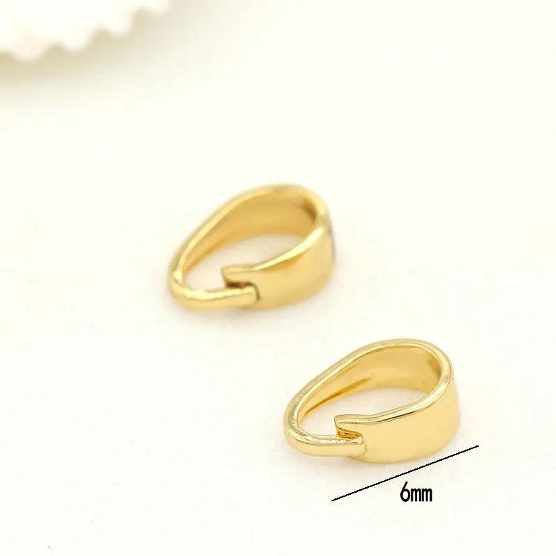 6MM 7MM 14K Plated Bale Pinch Clasp For Pendant Making DIY Necklace