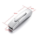 Stainless Steel Bayonet Clasp Push Lock Closure DIY Leather Bracelet