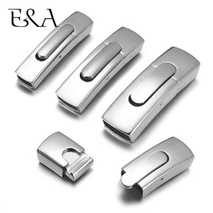 Stainless Steel Bayonet Clasp Push Lock Closure DIY Leather Bracelet