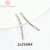 20PCS 2x20MM 24K Plated Brass Curved Tube for Bracelet Making