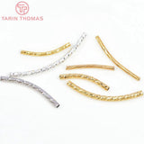 20PCS 2x20MM 24K Plated Brass Curved Tube for Bracelet Making