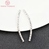 20PCS 2x20MM 24K Plated Brass Curved Tube for Bracelet Making