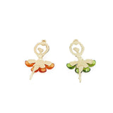 10pcs/Lot Ballet Girl Resin Rhinestone Alloy Buttons for Craft Sewing