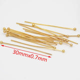 50pcs 21 Gauge 30mm/40mm Stainless Steel Ball Pins for DIY Jewelry Making
