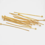 50pcs 21 Gauge 30mm/40mm Stainless Steel Ball Pins for DIY Jewelry Making