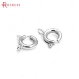 20PCS 5MM 6MM 7MM 24K Brass Spring Round Clasps Necklace Findings
