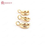 20PCS 5MM 6MM 7MM 24K Brass Spring Round Clasps Necklace Findings