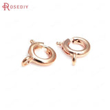20PCS 5MM 6MM 7MM 24K Brass Spring Round Clasps Necklace Findings