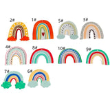 Acrylic Resin Rainbow Eardrop Pendant Jewelry Supplies 10pcs