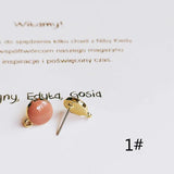 Enamel Alloy Round Stud Earring Components for DIY Jewelry 10pcs