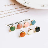 Enamel Alloy Round Stud Earring Components for DIY Jewelry 10pcs