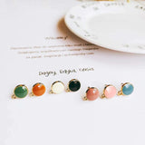 Enamel Alloy Round Stud Earring Components for DIY Jewelry 10pcs