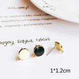 Enamel Alloy Round Stud Earring Components for DIY Jewelry 10pcs