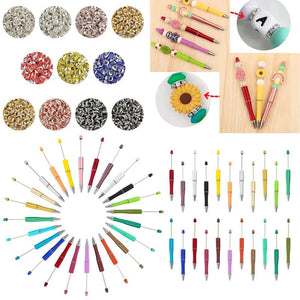 DIY Plastic Ballpoint Pen Metal Ring Spacer Beads Jewelry Making