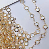 1m 6mm Glass Beads Chain Transparent Crystal Bead KC Necklace Chains