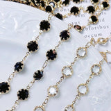 1m 6mm Glass Beads Chain Transparent Crystal Bead KC Necklace Chains