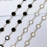 1m 6mm Glass Beads Chain Transparent Crystal Bead KC Necklace Chains