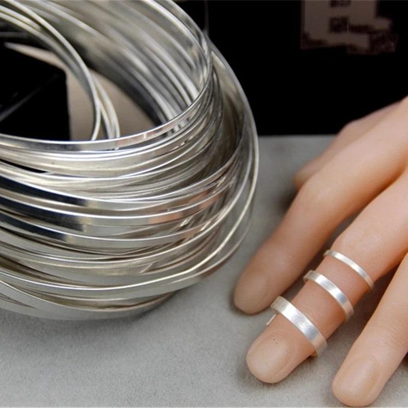 Sterling Silver Flat Wire Cuff Ring Blank for Jewelry Making