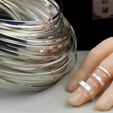 Sterling Silver Flat Wire Cuff Ring Blank for Jewelry Making