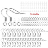 300pcs DIY Earrings Setting Silver Plated Earring Hooks Stud Plugs Jump Rings