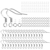 300pcs DIY Earrings Setting Silver Plated Earring Hooks Stud Plugs Jump Rings