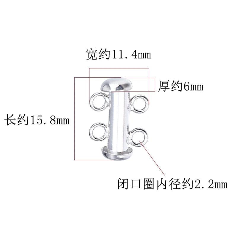 DIY 4-Row Circle Connector 925 Silver Bracelet Necklace Jewelry