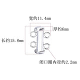 DIY 4-Row Circle Connector 925 Silver Bracelet Necklace Jewelry