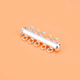 DIY 4-Row Circle Connector 925 Silver Bracelet Necklace Jewelry