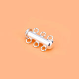 DIY 4-Row Circle Connector 925 Silver Bracelet Necklace Jewelry