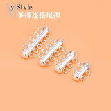 DIY 4-Row Circle Connector 925 Silver Bracelet Necklace Jewelry