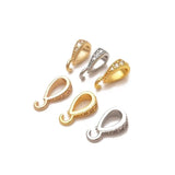 4PCS 18k Plated Zircon Pendant Findings Necklace Charms DIY Jewelry Making