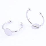 10pcs Stainless Steel Ring Blanks 8mm Circle Pad Bezels For DIY Jewelry