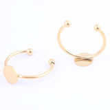 10pcs Stainless Steel Ring Blanks 8mm Circle Pad Bezels For DIY Jewelry