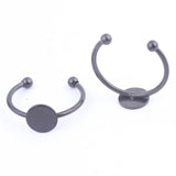 10pcs Stainless Steel Ring Blanks 8mm Circle Pad Bezels For DIY Jewelry