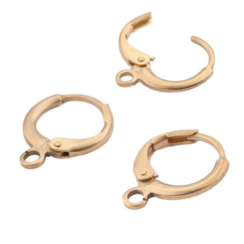 40Pcs Raw Brass French Earring Hook Ear Wire Lever Back Clasps for DIY Jewelry