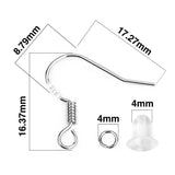 300pcs Silver Earring Hooks Studs Jump Rings Kit DIY Jewelry