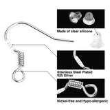 300pcs Silver Earring Hooks Studs Jump Rings Kit DIY Jewelry